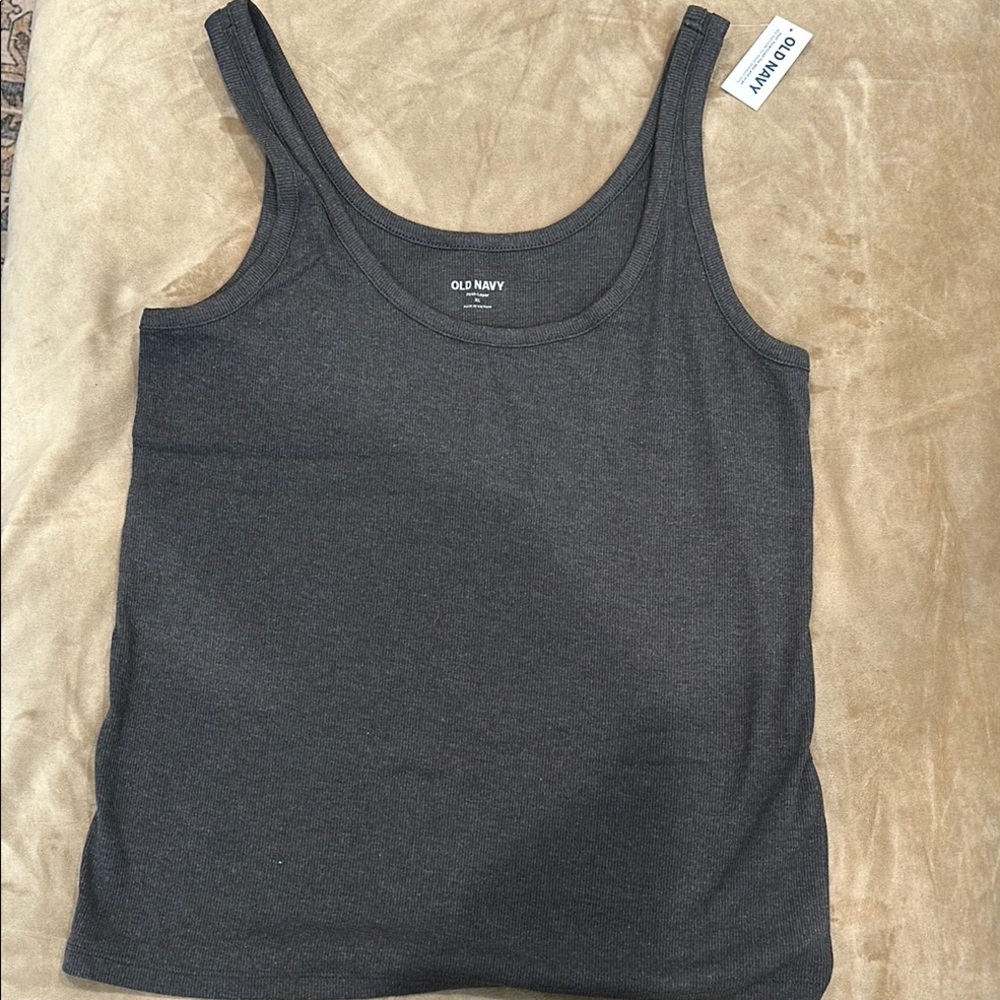 Old Navy Gray Fitted Tank Top Scoop Neck